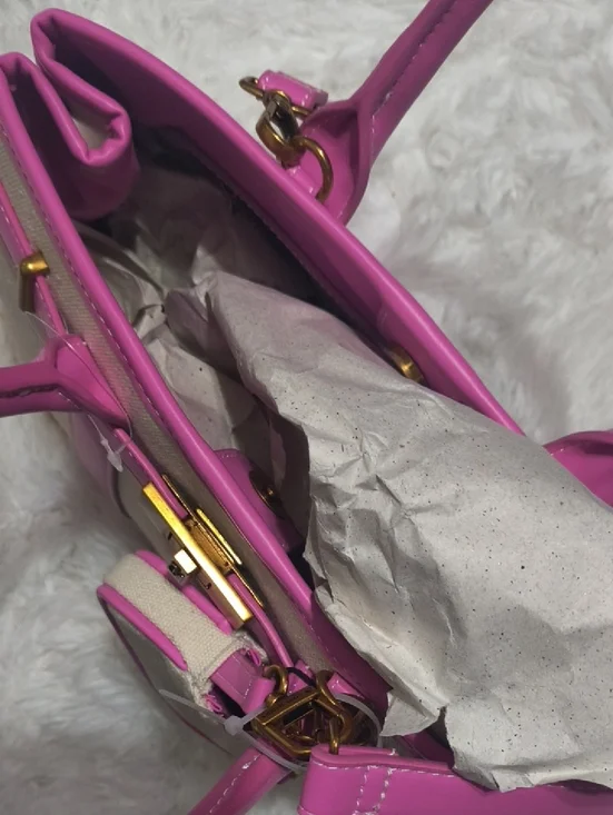 Steve Madden Satchel Canvas Handbag With Pink Trim